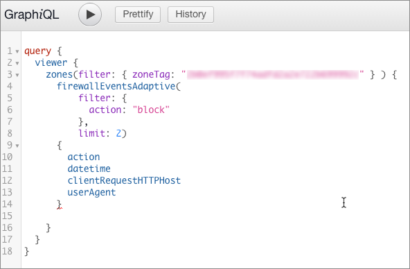 Example query with return fields