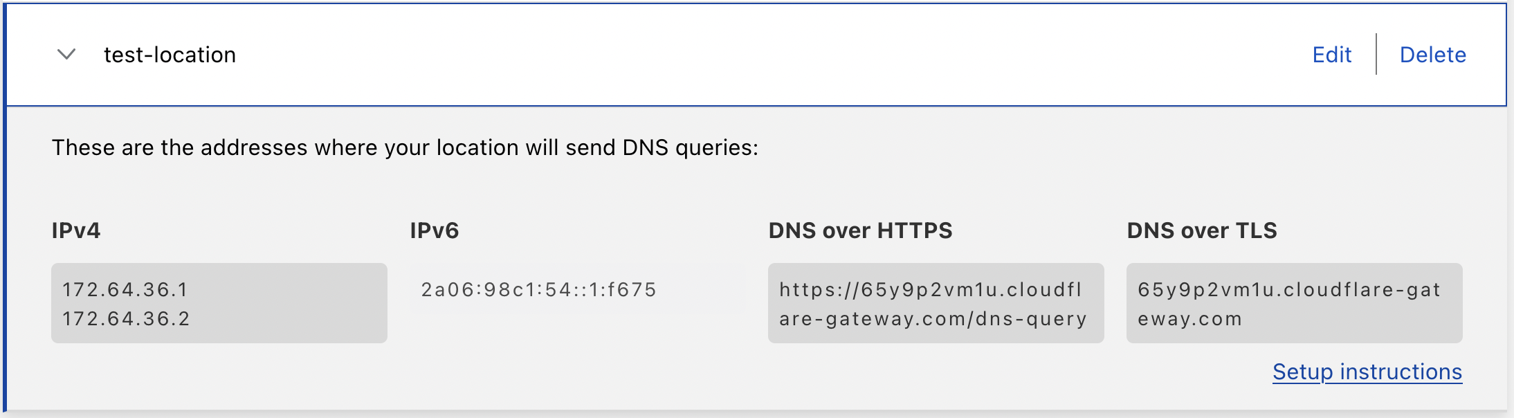 View IP addresses and hostnames assigned to a Gateway location