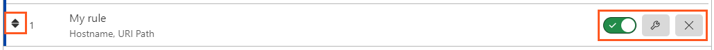 For each rule in the rules list, you can change its order, enable/disable the rule, edit the rule, or delete the rule.